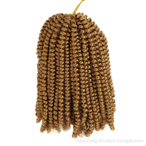 wholesale spring twist hair crochet synthetic braiding hair extension 8 inch spring twist hair weft